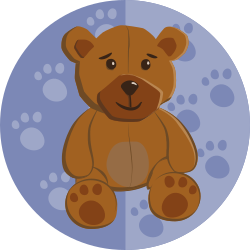 Logo żłobka - rysunkowy pluszowy miś